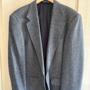 Lands' End Vintage Tweed Blazer Men's 42L Wool & Lambswool 2 Button USA Made‎